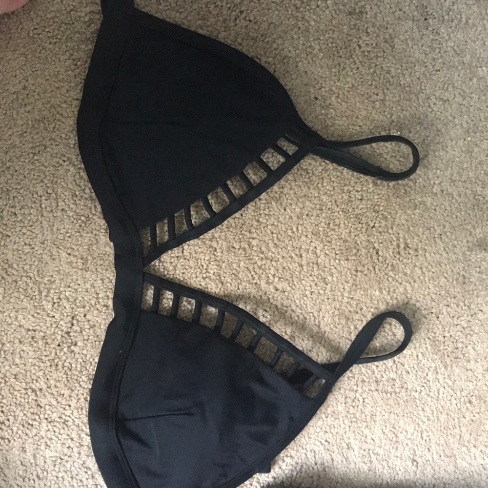 bra style black bikini top